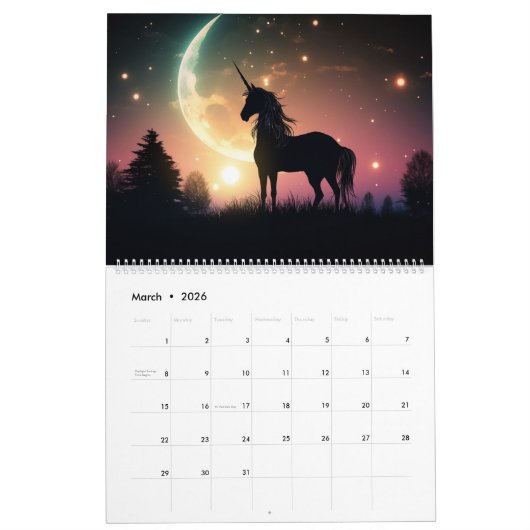 Enchanted Unicorn Dreams Kalender (Mar 2026)