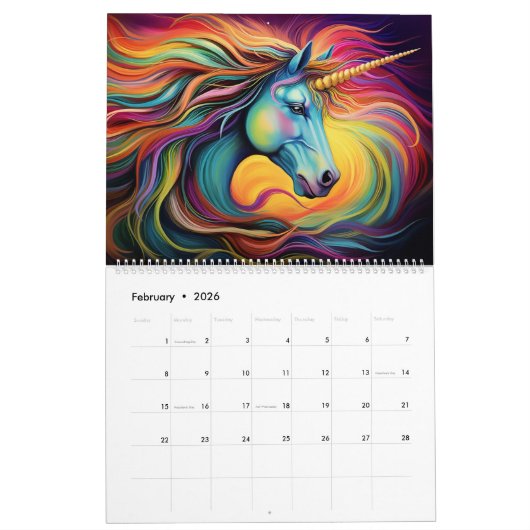 Enchanted Unicorn Dreams Kalender (Feb 2026)