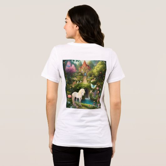 Enchanted Unicorn Forest T-shirt Design (Achterkant volledig)