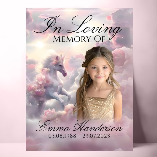  Enchanted Unicorn Memorial Sign Poster