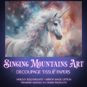 Enchanted Unicorn Under the Stars Decoupage  Tissuepapier