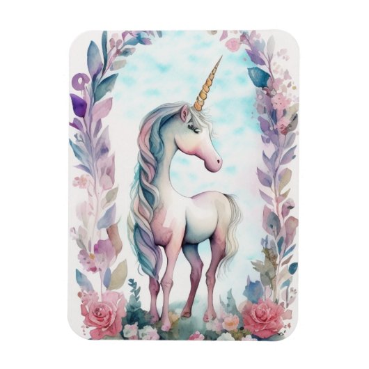 Enchanted Unicorn Watercolor Magnet Magneet (Verticaal)