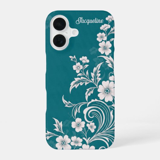 Enchanted Verdant Blooms iPhone 16 Hoesje (Achterkant)