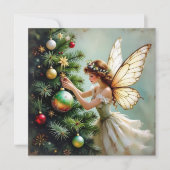 Enchanted Vintage Fairy Personalized Christmas Feestdagenkaart (Voorkant)