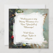 Enchanted Vintage Fairy Personalized Christmas Feestdagenkaart (Achterkant)