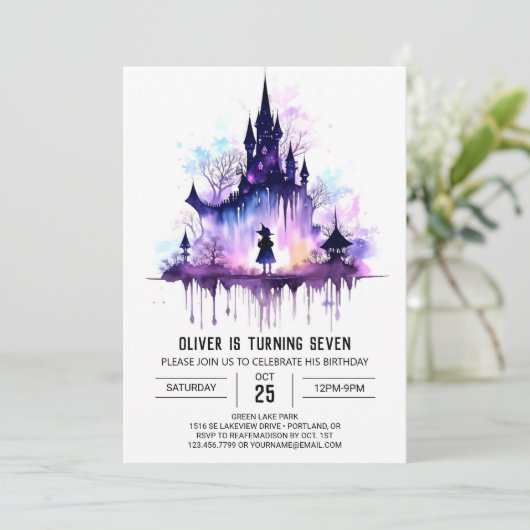 Enchanted Wand Wielder Verjaardag Kaart (Staand voorkant)