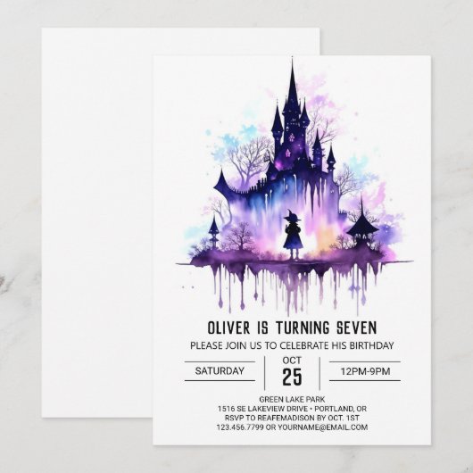 Enchanted Wand Wielder Verjaardag Kaart (Voorkant / Achterkant)