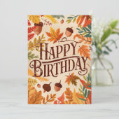Enchanted Warm Woodland Herfst Herfst Happy Birthd Kaart (Staand voorkant)