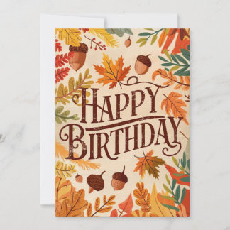 Enchanted Warm Woodland Herfst Herfst Happy Birthd Kaart