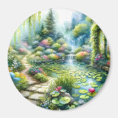 Enchanted Waterfall Garden Lily Pond Magneet (Voorkant)
