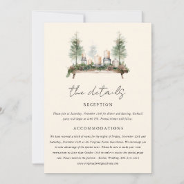 Enchanted Waterverf Forest Boho Wedding Details Kaart