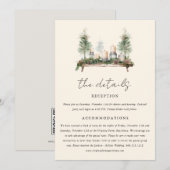 Enchanted Waterverf Forest Boho Wedding Details Kaart (Voorkant / Achterkant)