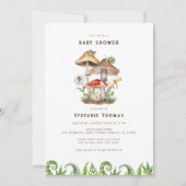 Enchanted Waterverf Mushroom Baby shower Invitati Kaart (Voorkant)