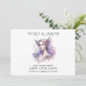 Enchanted Wedding Woodland Forest Fairy Save The Date (Staand voorkant)