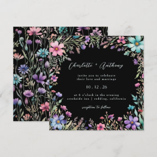 Enchanted Wildflower Floral Garden Wedding Kaart