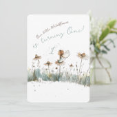 Enchanted Wildflower Meadow Eerste Verjaardag Kaart (Staand voorkant)