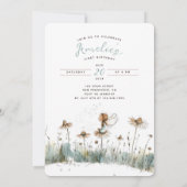 Enchanted Wildflower Meadow Eerste Verjaardag Kaart (Achterkant)