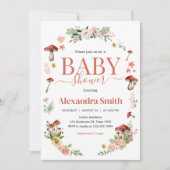 Enchanted Wildflower Mushroom Baby shower Kaart (Voorkant)