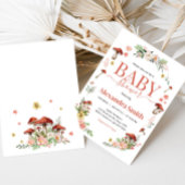 Enchanted Wildflower Mushroom Baby shower Kaart