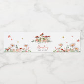 Enchanted Wildflower Mushroom Baby shower Waterfles Etiket (Enkel label)