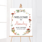 Enchanted Wildflower Mushroom Baby shower Welkom Poster