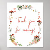 Enchanted Wildflower Mushroom Bedankt voor je koms Poster (Voorkant)