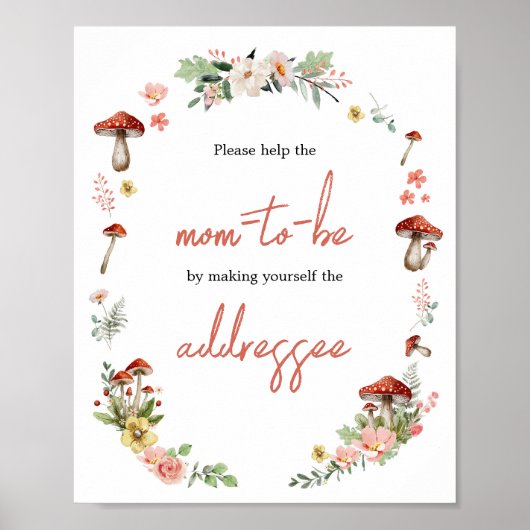 Enchanted Wildflower Mushroom Envelope Station Poster (Voorkant)