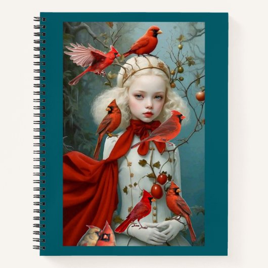 Enchanted Winter Cardinal - Fantasy Spiral Notebo Notitieboek (Voorkant)