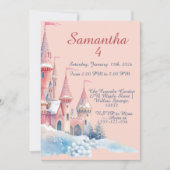Enchanted Winter Castle Invitation, Princess 4th  Kaart (Voorkant)