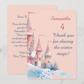 Enchanted Winter Castle Thank You Card, Princess  Bedankkaart (Voorkant / Achterkant)