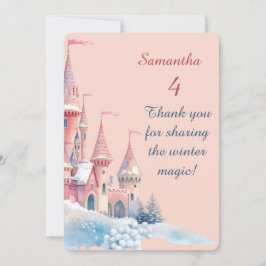 Enchanted Winter Castle Thank You Card, Princess Bedankkaart