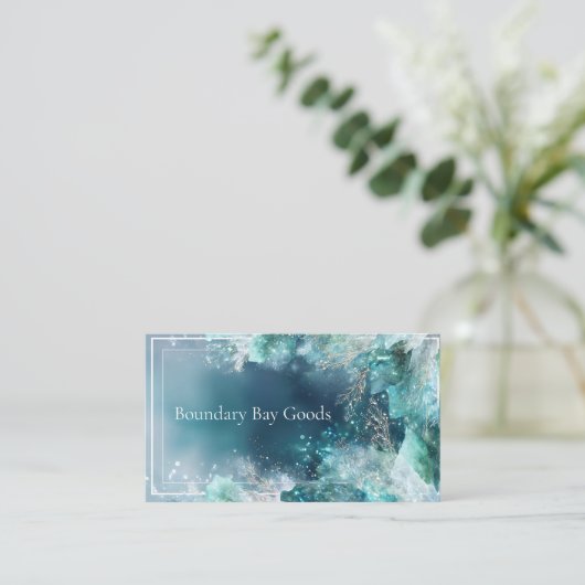 Enchanted Winter Foliage Blue Visitekaartje (Staand voorkant)