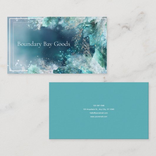 Enchanted Winter Foliage Blue Visitekaartje (Voorkant / Achterkant)