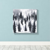 Enchanted Winter Forest: een sereen sneeuwlandscha Canvas Afdruk (Insitu (Houten vloer))