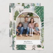 Enchanted Winter Forest-kerstfotokaart Feestdagenkaart (Voorkant / Achterkant)