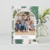 Enchanted Winter Forest-kerstfotokaart Feestdagenkaart (Staand voorkant)