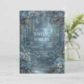 Enchanted Winter Garden Wedding Kaart (Staand voorkant)