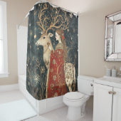 Enchanted Winter: Het meisje en het hert Douchegordijn (In situ)