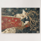 Enchanted Winter: Het meisje en het hert Legpuzzel (Horizontaal)