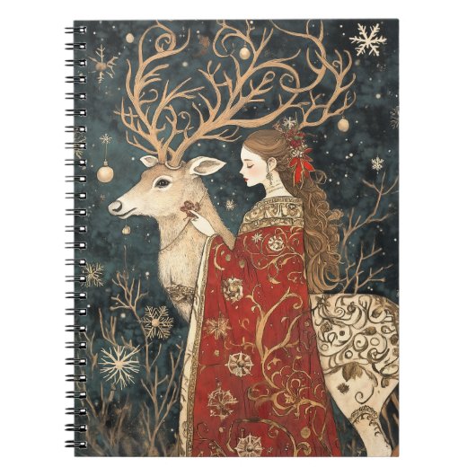 Enchanted Winter: Het meisje en het hert Notitieboek (Voorkant)
