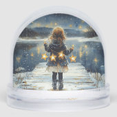 Enchanted Winter Night Stars Sneeuwbol (Voorkant)