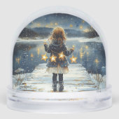 Enchanted Winter Night Stars Sneeuwbol (Achterkant)