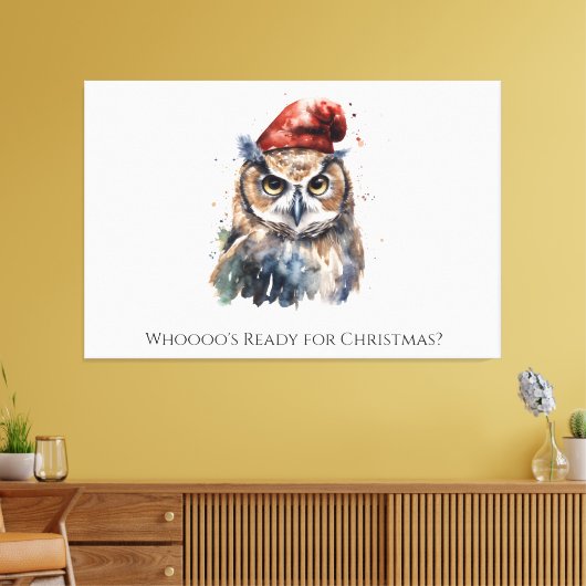 Enchanted Winter Owl, op maat Canvas Afdruk (Insitu (Woonkamer))