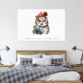 Enchanted Winter Owl, op maat Canvas Afdruk (Insitu (Slaapkamer))