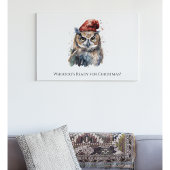 Enchanted Winter Owl, op maat Canvas Afdruk