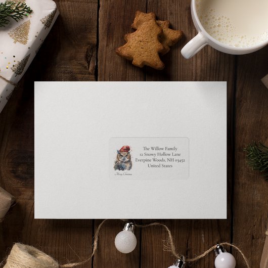 Enchanted Winter Owl, op maat Etiket