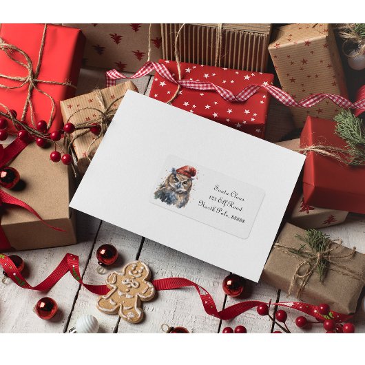 Enchanted Winter Owl, op maat Etiket