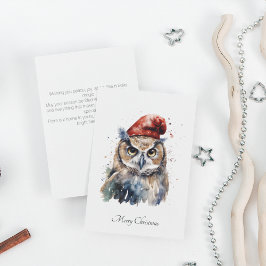 Enchanted Winter Owl, op maat Feestdagenkaart