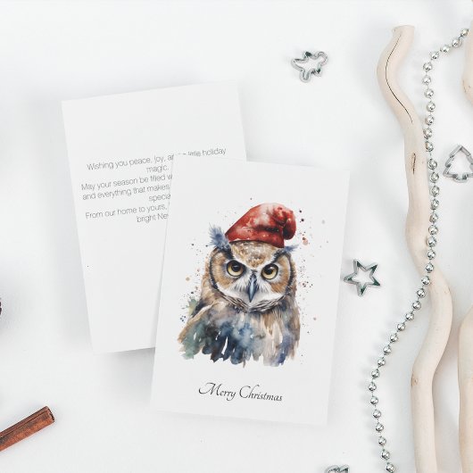 Enchanted Winter Owl, op maat Feestdagenkaart