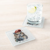 Enchanted Winter Owl, op maat Glazen Onderzetter (Schuin)